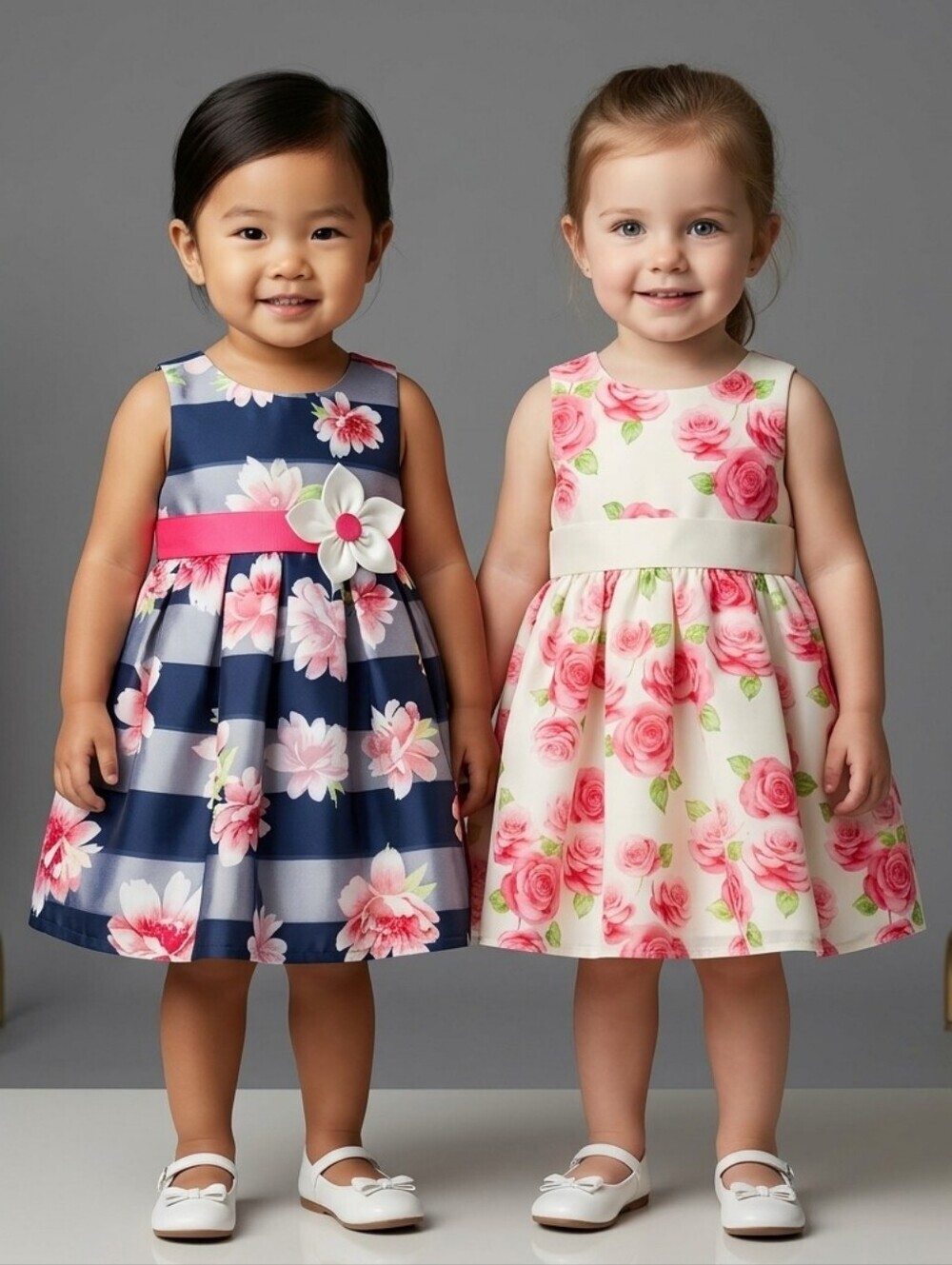 536. Bundle: 2 Jona Michelle & Little Me  Floral Special Occasion Dresses – 18M